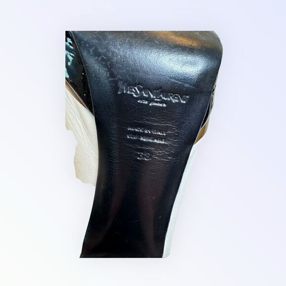 Yves Saint Laurent Leather Slingback Heels 38 - Picture 8 of 10